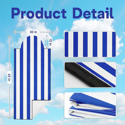 2 Pack Car Seat Towel Covers for Gym, Front Seats, Blue White | Stripes Sweat Protector for Front Seats Premium Thickened with Elastic Strap Breathable & Quick Dry Machine Washable Running - Image 2