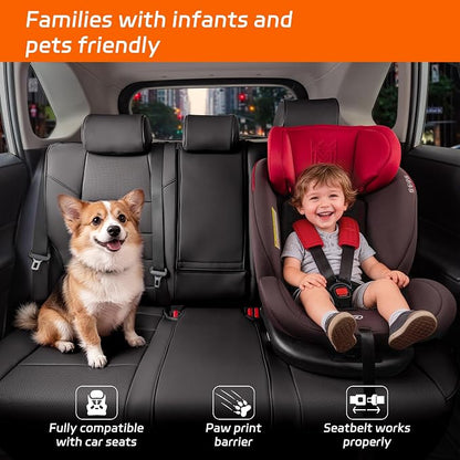 Ranaya Custom Fit Lexus Seat Covers for Lexus GX460 2012–2023 | for Base,Premium,Luxury,6-Passenger Full Set,(2nd Row Captain Chairs),Waterproof Leatherette, Pet & Kid Friendly,Black&Grey - Image 8