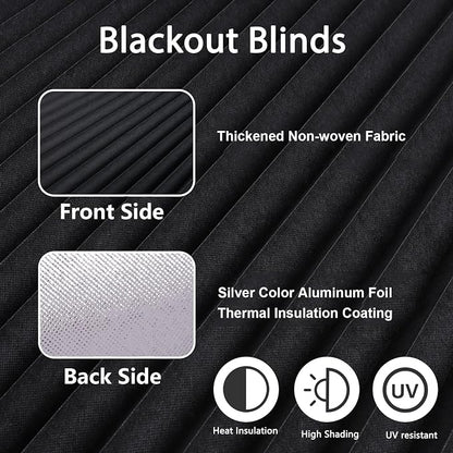 Window Blinds Cordless No Drill Cut to Size Stick On Temporary Paper Shades | Non-Woven, Blackout, Easy Install, Self Adhesive, Pleated Window Cover for Indoor Windows Doors Bedroom Kitchen Bathroom - Image 5
