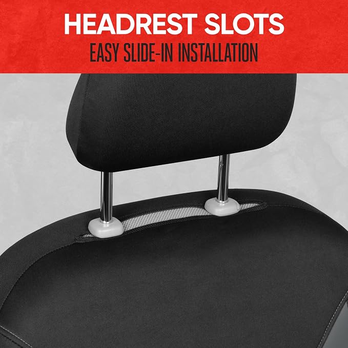 Motor Trend SpillGuard Seat Covers for Cars Trucks SUV – Gray Seat Covers with Waterproof Neoprene Lining, Automotive Car Seat Covers for Front Seats Only, Forros Para Asientos de Carro - Image 4