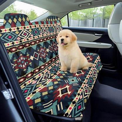 Aztec American Tribal Pattern Back Seat Cover for SUVs/Trucks Rear Split Bench for Gym Workout Beach, Waterproof Non-Slip Car Seat Protector for Pets Kids, Easy to Clean - Image 3
