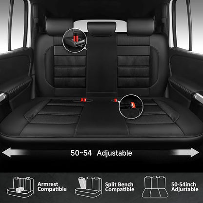 CAR PASS Memory Foam Car Seat Covers, Bench Seat Covers with 3D Thick Memory Foam, Luxury Breathable Airy Cool Rear Seat Covers, Automotive Comfort for Most Cars, Van,Trucks, SUVs(Rear,Black) - Image 2