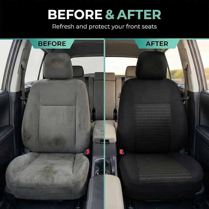 FH Group Car Seat Covers Trendy Elegance Black Full Set Automotive Seat Covers, Airbag and Split Rear Combo Non-Slip Dash Grip Pad Universal Fit Interior Accessories Cars Trucks SUV Car Accessories - Image 9