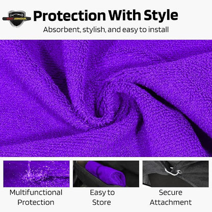 Seat Armour Jeep Seat Towel - Universal Fit Soft Machine Washable Jeep Towel - Easy Install, Multipurpose Towel2Go Seat Cover for Jeep - Purple - Image 5