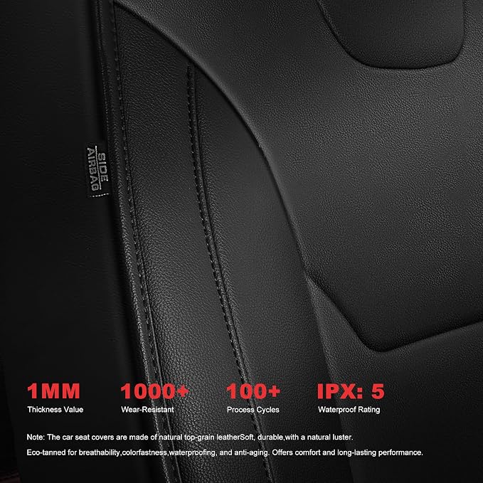 TTX LIGHTING Custom Fit for Ford Fusion Seat Covers 2013-2020 5-Seats | Original Seat Pattern | Full Coverage | Easy Install | Faux Leather | Shield Your Car Seats - Image 7