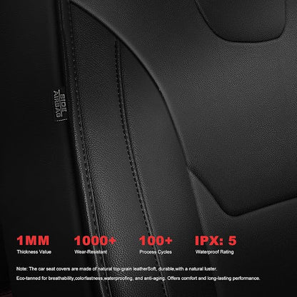 TTX LIGHTING Custom Fit for Ford Fusion Seat Covers 2013-2020 5-Seats | Original Seat Pattern | Full Coverage | Easy Install | Faux Leather | Shield Your Car Seats - Image 7