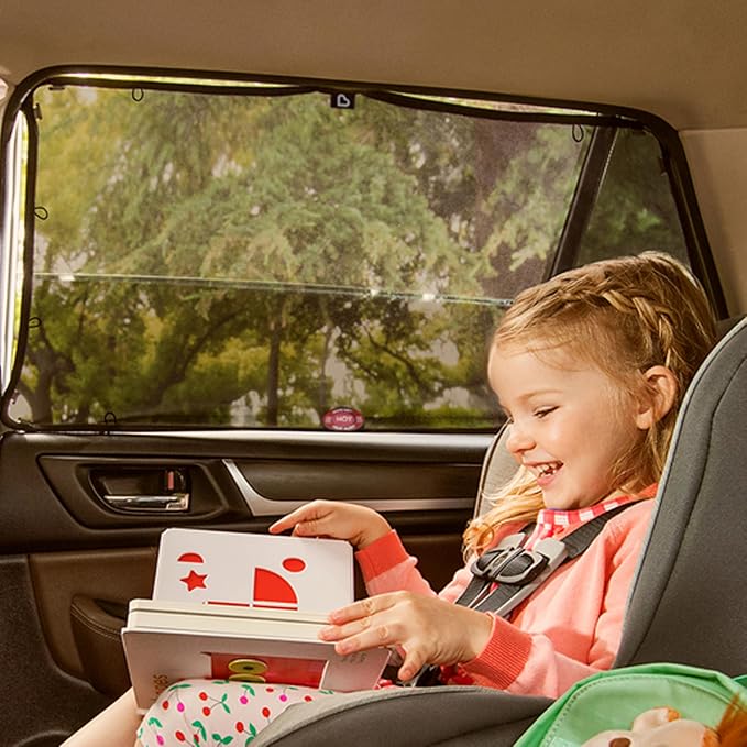 Munchkin Brica Magnetic Stretch-to-Fit Car Window Shades, Black, 2 Pack - Image 4