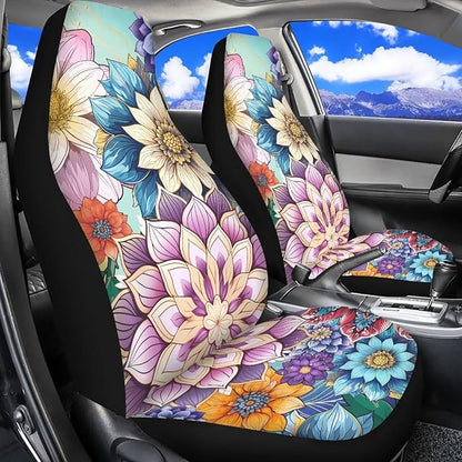 Bohemian Flower Car Seat Cover Front Bottom Seat Cushion Cover, Front Seat Covers Universal Fits Most Cars, SUVs, and Trucks, Washable and Easy to Install - Image 6