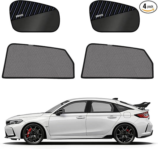 2PCS Rear Side Window Sun Shades for 2022-2026 Honda Civic | Breathable Mesh UV & Heat Blocking Privacy Rear Side Window Covers, Ideal for Baby, Travel and Camping Accessories by ERIVIS