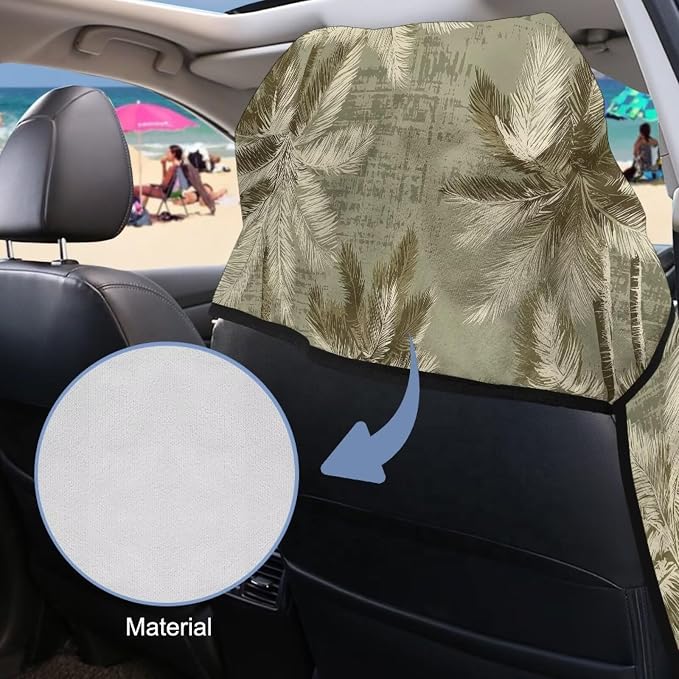 1 Piece Car Towel Seat Cover Palm Tree Front Seat Towel Cover Breathable Soft Cars Accessories with Storage Bag for Cars, SUVs, and Trucks - Image 3