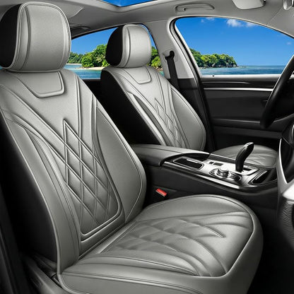 for Subaru Impreza 2012-2025 2026 Car Seat Covers, Full Set, Gray | Luxury Full Coverage Leather Seat Protectors, Waterproof Breathable, Non-Slip, Easy to Install, Airbag Compatible, All-Season by Unknown