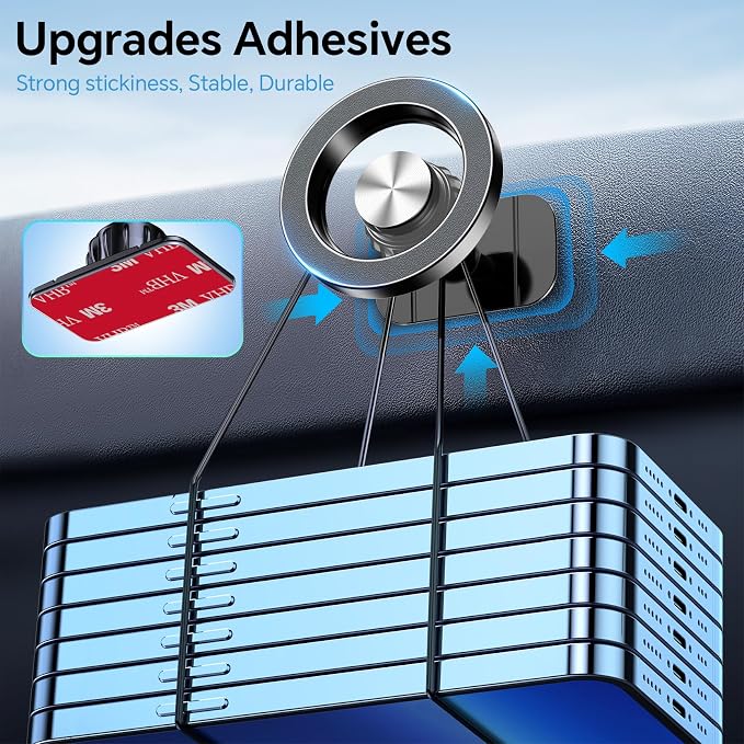 for iPhone Magsafe car Mount【20 Strong Magnets】Magnetic Phone Holder for Car Dashboard【360° Rotation】Hands Free Car Phone Holder Mount Dash Fit iPhone 15 14 13 12 Pro Max Plus MagSafe Car Accessories - Image 5