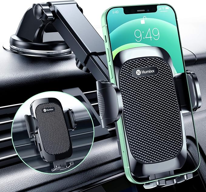 Phone Mount for Car [Military-Grade Super Suction] Universal Hands-Free Phone Holder for Dashboard Windshield Air Vent for iPhone 17/16 Pro Max Air Plus Samsung All Phones by AREDAN