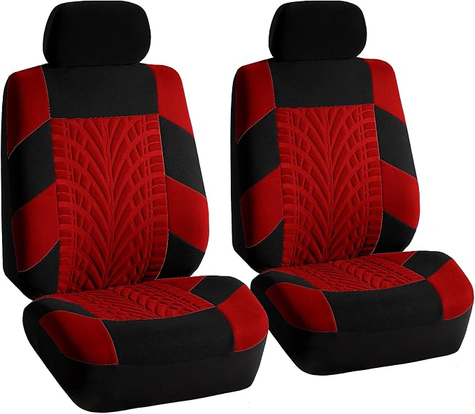 FH Group Full Set Travel Master Car Seat Covers, Airbag and Split Rear Car Seat Cover Universal Fit Interior Accessories for Cars Trucks SUV, Automotive Seat Covers, Red - Image 7