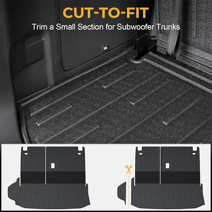 Floor Mats for 2020-2026 Toyota Highlander 7-Seat Accessories | Full-Coverage Set with Integrated Cargo Liner & Backrest Protector, Odorless & Durable, All-Weather Protection, 3D Laser Fit - Image 6