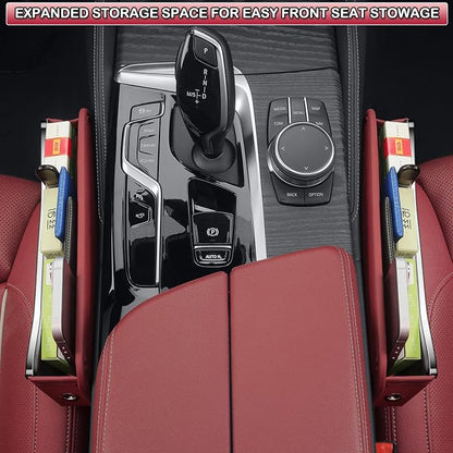 HOLDCY Car Seat Gap Filler Organizer - Leather Console Side Pocket Seat Storage - Stylish and Practical Car Accessories for Cars,SUV,Truck (Red - 2 Pack) - Image 7