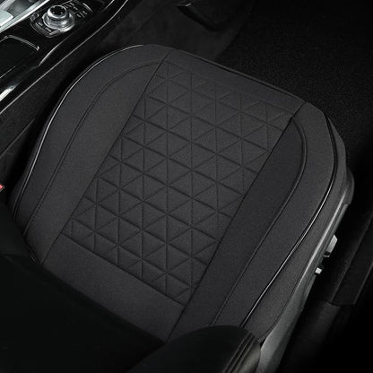 West Llama Linen Front Car Seat Cover Protector Anti-Slip Bottom Seat Cover Fits 95% of Vehicles,Wrapping Around The Bottom,Triangular Pattern(Black-1Pcs) - Image 2