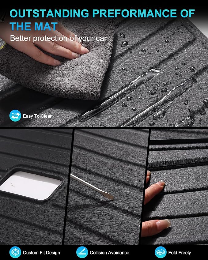 2nd Row Seatback Protector Compatible with Tesla Model Y 2020-2024 5 Seat Back Seat Cover All Weather Cargo Liner Model Y Accessories | Custom Fit Trunk Protection (3PCS Backrest Protector) - Image 6