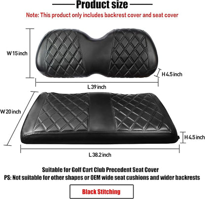 NOKINS Golf Cart Diamond Front Seat Covers for Club Car Precedent | Durable Vinyl Build；UV Resistant；All-Weather Protection - Image 6