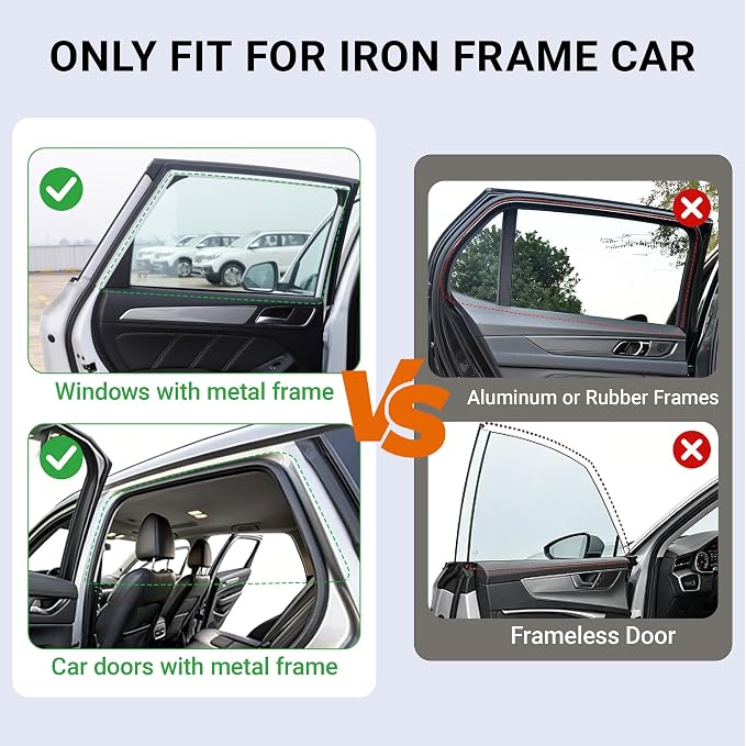 Magnetic Car Window Shades for Baby 1 Pack Cartoon Sun Shade for Side Window Double Layer UV Protection No Suction Cups Required Car Curtains for Toddlers, Fits Most SUVs & Sedans (Black) - Image 7