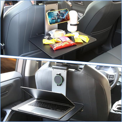 Back Seat Car Tray & Car Desk for Laptop, Wood Cup Holder Table Aluminum Cantilever Laptop Mount for Vehicle,Steering Wheel Tray Fits for Tesla Model Y/3/S Camry Forester F150 Tundra&Most Vehicles - Image 10