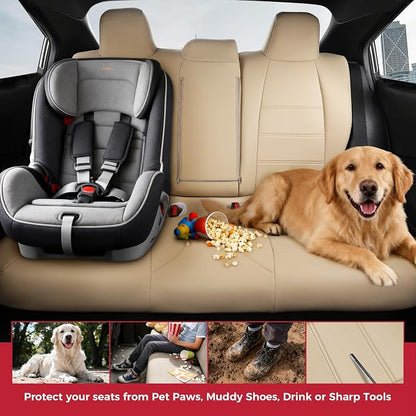 FREESOO Custom Leather Seat Covers for Toyota Corolla L LE 2020-2022 | Sedan, Full Set, Waterproof, Airbag Compatible, Scratch-resistant, Anti-slip, Protector Cushion, Durable Material, Easy-clean - Image 6