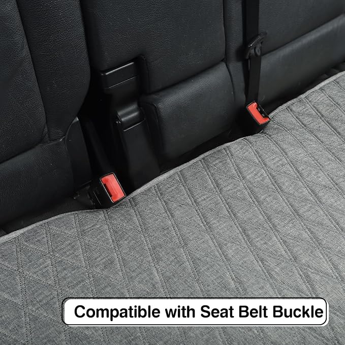 Leader Accessories Faux Linen Rear Bench Seat Cover, Size S, Grey | Breathable Back Seat Protector With Non-Slip Bottom, Diamond Stitched Bench Seat Cushion for Vehicles Cars Van SUV Truck - Image 5