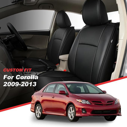 TTX LIGHTING Custom Fit Front Seat Covers for Toyota Corolla 2009-2013 | Original Factory Pattern Waterproof Faux Leather Airbag Compatible Car Seat Protectors City Driving - Image 2