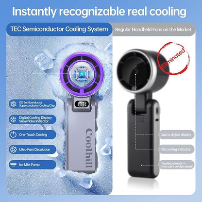 Pro Handheld Portable fan with Turbo Cooling 5500mAh 199 Speeds | 20000 RPM Air Turbo Tech Portable Design Powerful Mini Personal Fan for Travel, Outdoor,Beach,Makeup, Summer - Image 8