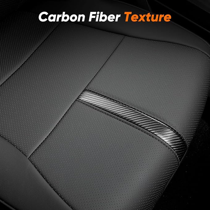 DrCarNow Super Cover Rear Seat Covers for Toyota Tundra 2014–2021 CrewMax (Rear Seats Only), Full Coverage Leather Seat Protectors for Tundra with Carbon Fiber, Truck Pickup Interior Accessories - Image 4