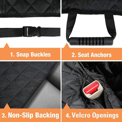 Waterproof Scratchproof Pet Bench Seat Covers for Cars, SUVs | Nonslip Durable Back Seat Cover for Dogs, 600D Oxford Fabric, Side Flaps, Full Bench, Easy Install, Machine Washable - Image 7
