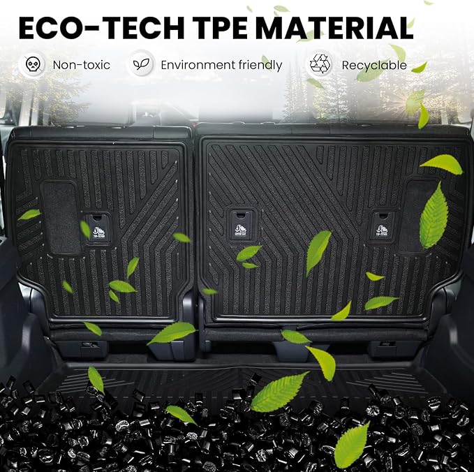 LASFIT Cargo Mat for Toyota 4Runner 2025-2026 (Only Fit 5-Seats & Gas) | All Weather Custom Fit Anti-Slip Pet Friendly Easy Clean TPE Trunk & Backrest Mats for 6th Gen 4Runner, Black - Image 6