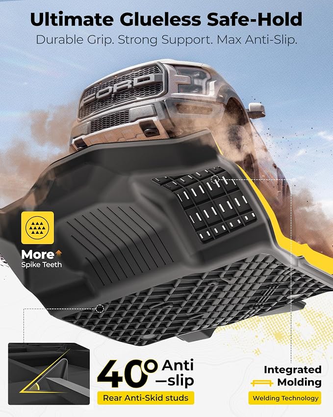 3W Floor Mats (with Metal Pedals) for Ford F-150 2015-2026 & F150 Lightning 2022-2025 SuperCrew - Image 6