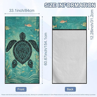Sea Turtle Print Car Seat Cover Towels Front Seats Boho Style Front Seat Covers for Trucks, SUVs, Sedans Absorbent Microfiber Towels for Gym Workout, Running, Swimming, etc - Image 7