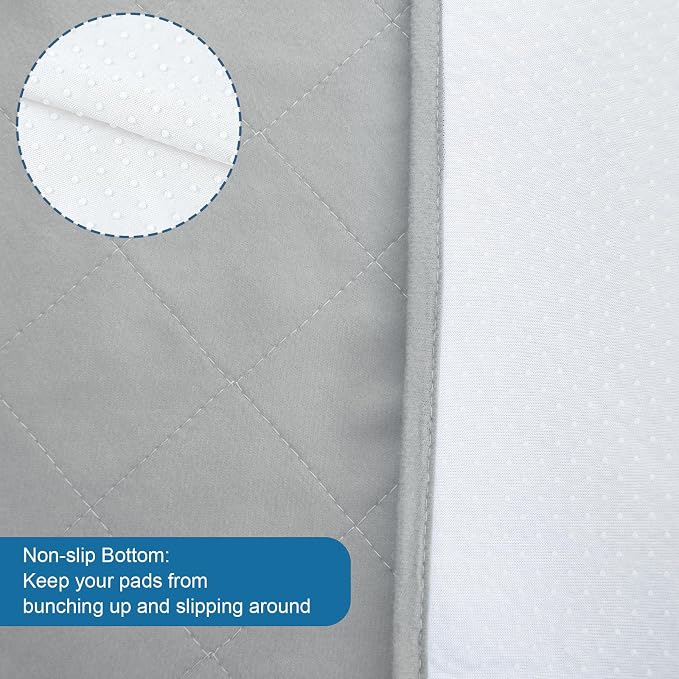 Waterproof Chair Pads for Incontinence Washable 22'' x 21'', 4 Pack Absorbent Seat Protector Underpads for Adults, Elderly, Kids, Toddler and Pets, Grey and Navy - Image 2
