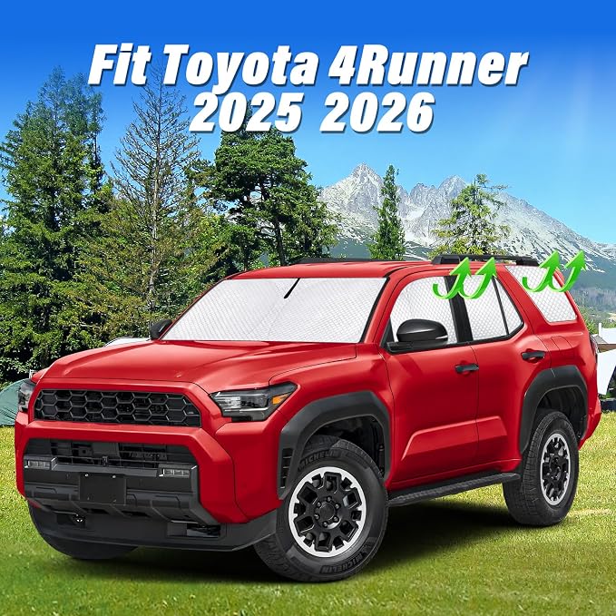 KMF Thicken Sun Shade Custom Fit for Toyota 4Runner 2025 2026 Accessories,4Runner Sunshade for Windshield Side Rear Car Window Covers UV Block and Blackout Protect Privacy for Camping Outdoor 8pcs - Image 4