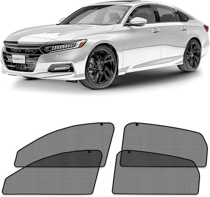 CLIM ART Magnetic Car Window Shades for Honda Accord 2018-2022 – Custom-Fit Sun Blocker Curtains, Side Window Covers, Essential Car Accessories for Camping, Baby, and Privacy Protection - MS0306 by CLIMART
