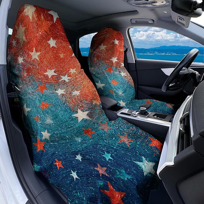 2 Pack Car Towel Seat Covers with Storage Bag, Multifunctional Towel for Gym Outdoor Sport, Picnic, Beach, Pet Dog Travel,Non-Slip Washable Car Seat Protector (Starry) - Image 2