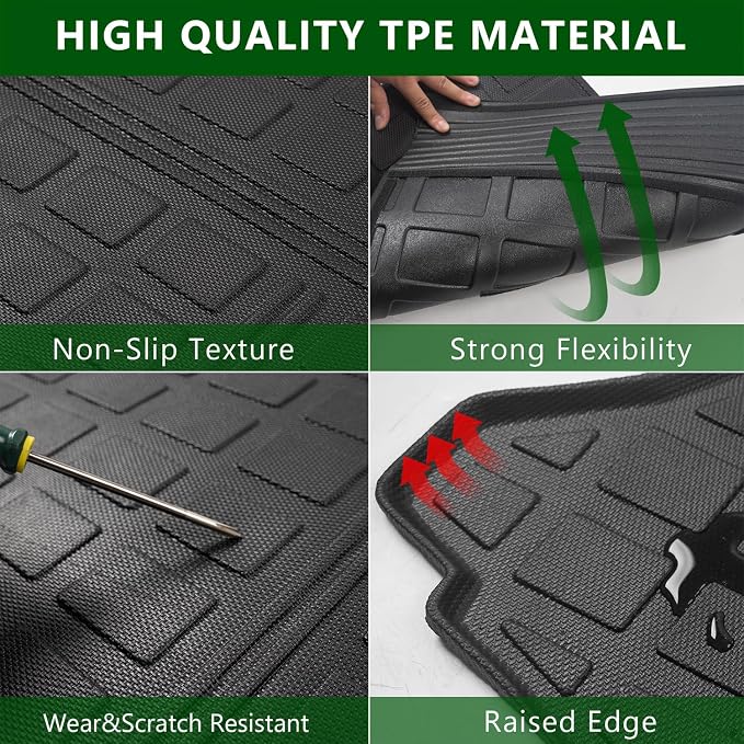 xipoqix Cargo Mat Backrest Mat Compatible with 2018-2023 Subaru Crosstrek XV Impreza Hatchback TPE Cargo Liner Replacement for 2018-2023 Subaru Crosstrek Accessories (Trunk Mat+Backrest Mats) - Image 4
