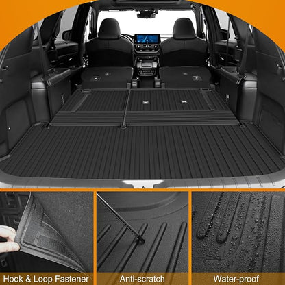 AOMSAZTO Floor Mats and Cargo Mat Compatible with 2024-2025 Toyota Grand Highlander (7 Seats Only): All Weather TPE Protection Full Set Grand Highlander Floor Liners (Not Fit Highlander) - Image 6