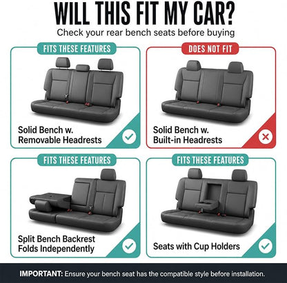 FH Group Rear Set Travel Master Car Seat Covers - Universal Fit, Split Bench Rear Seat, Washable, for SUV, Sedan, Beige - Image 2