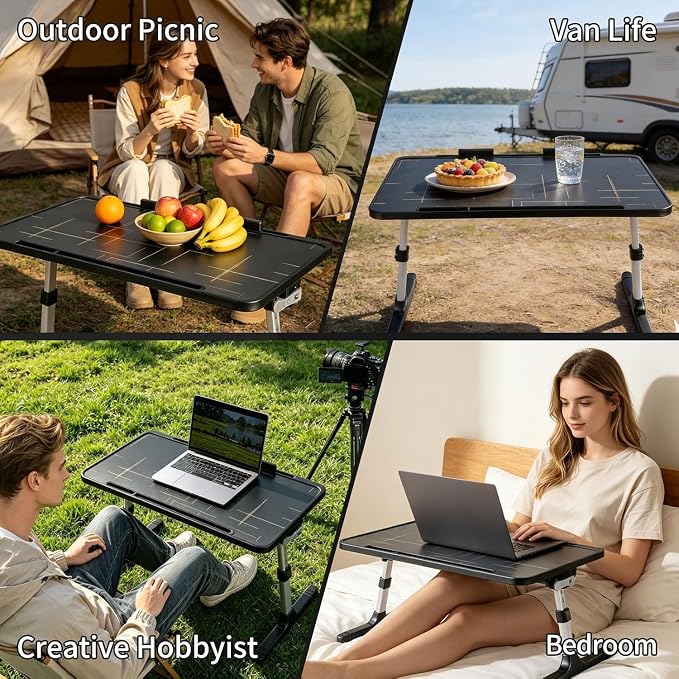 Foldable Passenger-Seat Car Desk for Laptop,Work,Car Passenger Table | Height-Adjustable, Waterproof Wipe-Clean Surface, Non-Slip, Tear-Resistant, Slim and Portable,Mobile Workspace - Image 5