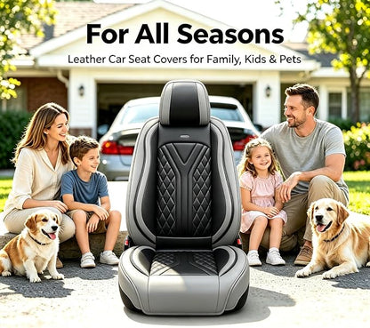 for GMC Canyon 2015-2025 2026 Car Seat Covers, Full Set, Gray | Luxury Full Coverage Leather Seat Protectors, Waterproof Breathable, Non-Slip, Easy to Install, Airbag Compatible, All-Season - Image 9