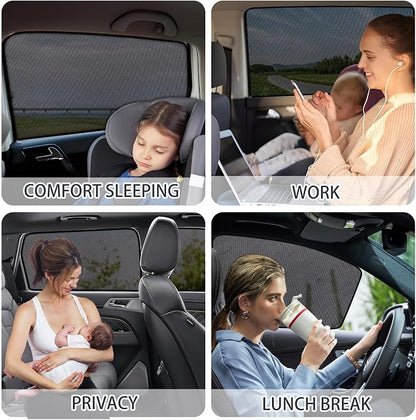 XCBYT 2023-2024 Honda C-RV Window Shades, 4-Pack Privacy Cooling Mesh | Blocks heat for camping & baby sleeping. Front shades are partial for rearview mirror. Wait 24h for clips to set - Image 2