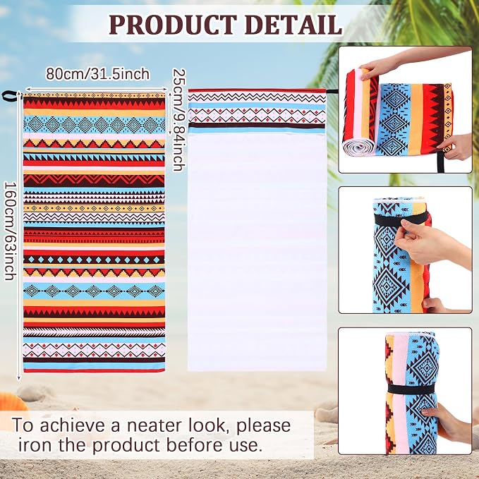 Hahafelt Car Seat Towel Covers Christmas Car Accessories Gifts Athletic Running Towel Performance Microfiber Post Workout Sweat Washable Cover Non Slip for Seat Outdoor Sport(Tribal) - Image 2