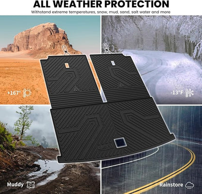 LASFIT Cargo Mat for Volkswagen VW Atlas 2018-2026(Not fit Cross Sport), All Weather TPE Custom Fit Trunk Mat & Seatback Mat for VW Atlas 6&7 Seats Accessories, Black, Easy to Clean - Image 7