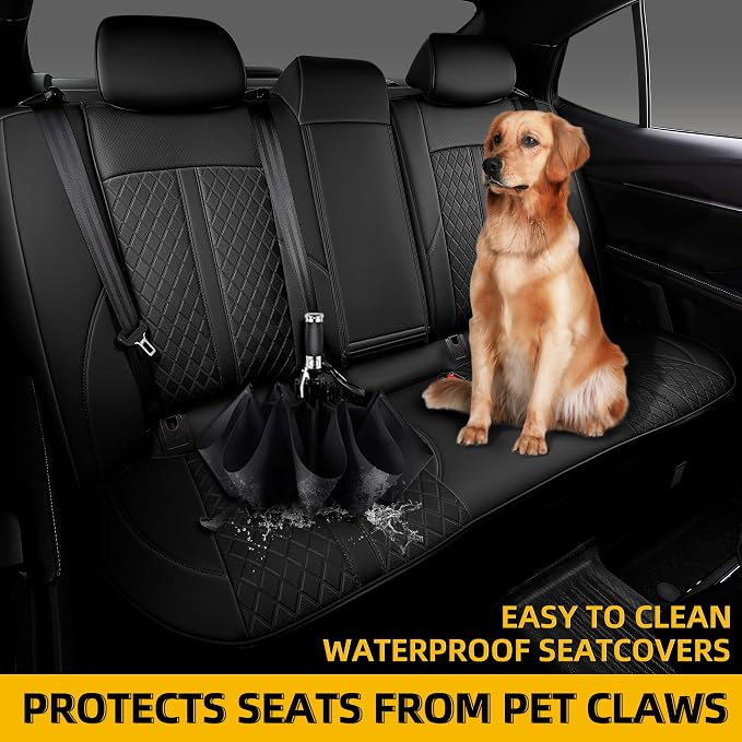 Custom Fit Camry Seat Covers for 2025 2026 Toyota Camry XLE XSE- Black | Waterproof Faux Leather Full Coverage, Car Seat Protectors Full Set with Armrest Covers, Airbag Compatible - Image 6
