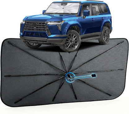 Car Windshield Sun Shade Umbrella for Lexus GX 2024-2026, 1:1 Fit Sunshade | [Reflective Coated Fabric] Car Shades Sun Visor Keep Car Cool and Protects Interior, Sunshade Umbrella for Front Window by MakeLifeBetter