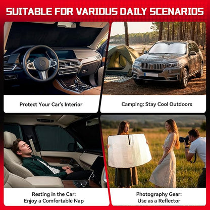 Windshield Sun Shade for H-yun-dai Ioniq 9 2025-2026 | Custom Fit, Car Front Window Cover, Foldable Sunshade, 5-Layer Thermal Insulation, Blocks Heat & UV Rays, Keep Car Cool - Image 7