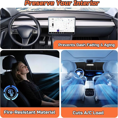 Windshield Sun Shade Compatible for 2019-2025 Ram 2500/3500/4500/5500 with 5 Inch Wide Sensor Silver Reflective Foldable Front Sun Visor Sunshade Protector with Storage Bag Keep Interior Cool - Image 6